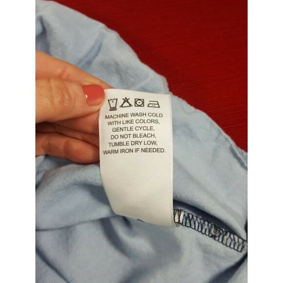 Levi's Womans Size L Chambray Sleeveless Peplum Top Shirt Western Cowboy Coastal - Picture 5 of 7